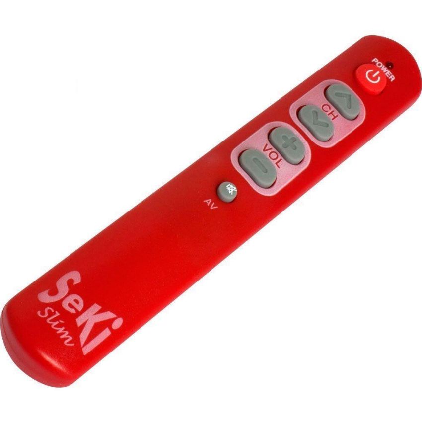 Universal Remote Control BIG BUTTON SEKI SLIM RED  for Kids and Seniors