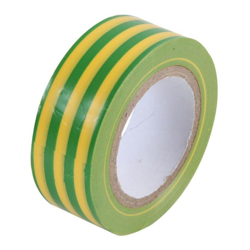MP002143 Electrical Insulation Tape, PVC (Polyvinyl Chloride), Green, Yellow, 19