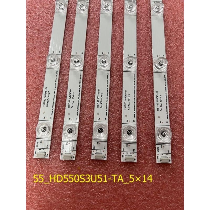 KIT 5pcs STRIP 14 LED TV HISENSE 55-HD550S3U51-TA-5X14-3030C