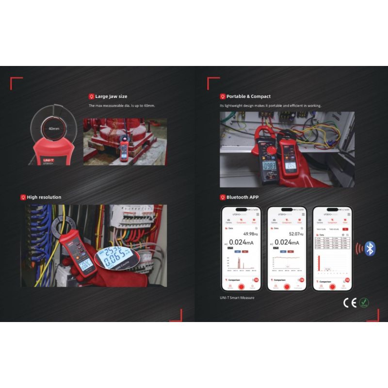 UT251C+ Professional AC Leakage Current Clamp with Bluetooth