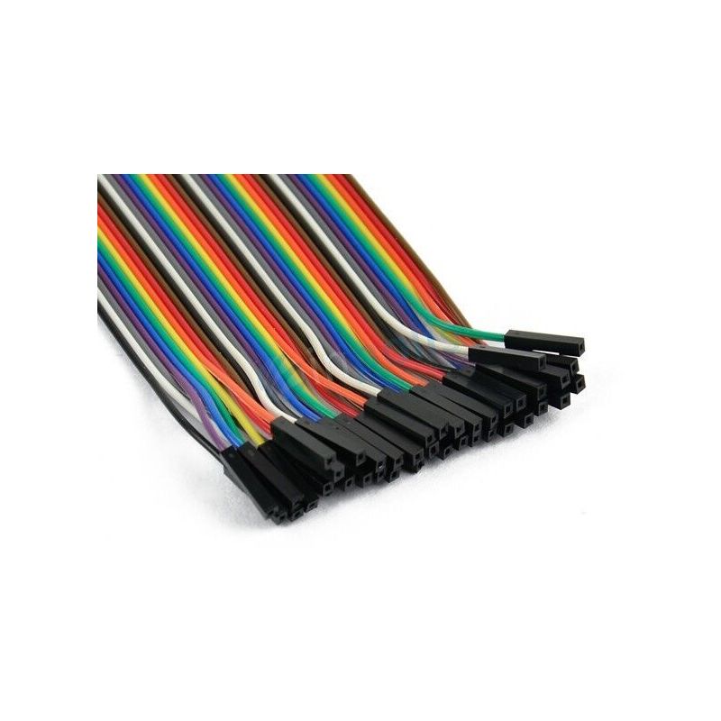 40pcs 20cm Dupont FEMALE-FEMALE Jumper GPIO Breadboard Wire Ribbon Pi Arduino