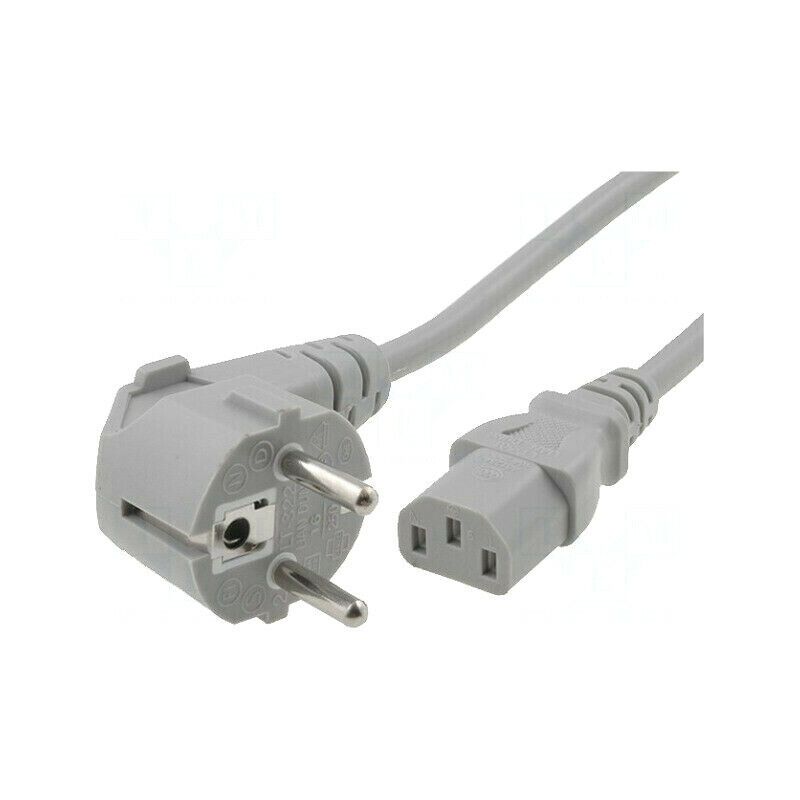 SN311-3/10/4GY Cable; CEE 7/7 (E/F) plug angled,IEC C13 female; 4m; grey; PVC