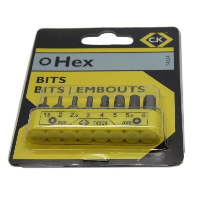CK-4524 Set screwdriver bits 8pcs Allen hex key Package bag 30mm T4524