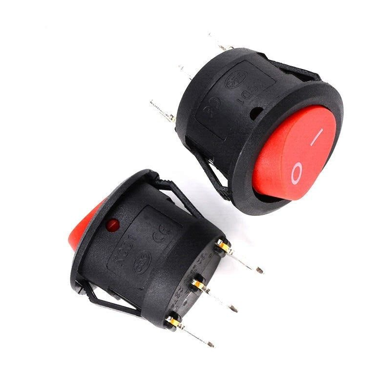 ON/OFF 2 POSITION 3 PIN ROUND ROCKER SWITCH 6A