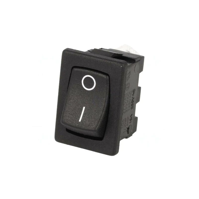 AE-H8600VBACN ROCKER; SPST; Pos: 2; OFF-ON; 10A/250VAC; 10A/28VDC; black