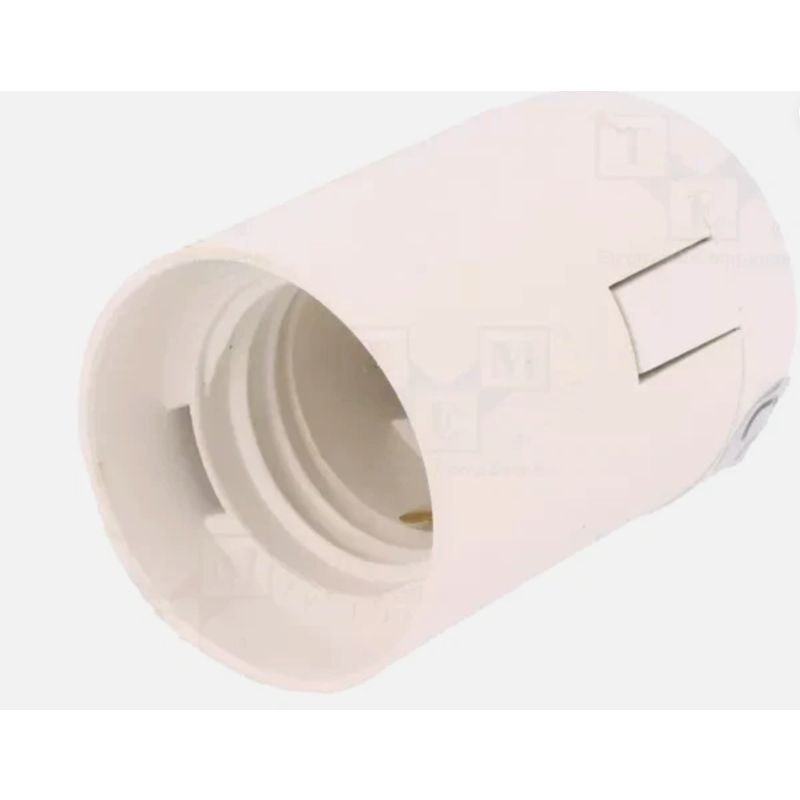 PWD.3005B E27 Lamp Holder, White Thermoplastic, 39mm Diameter