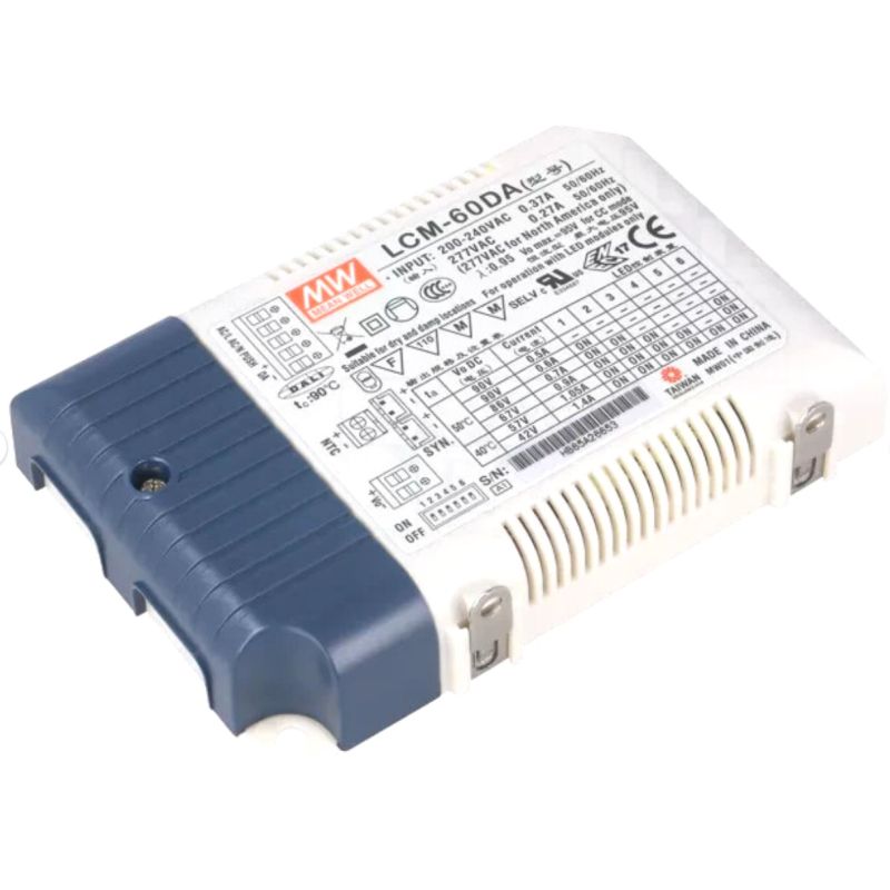 LCM60DA  Power supply: switching; LED; 60W; 2÷90VDC; 500÷1400mA; 180÷295VAC