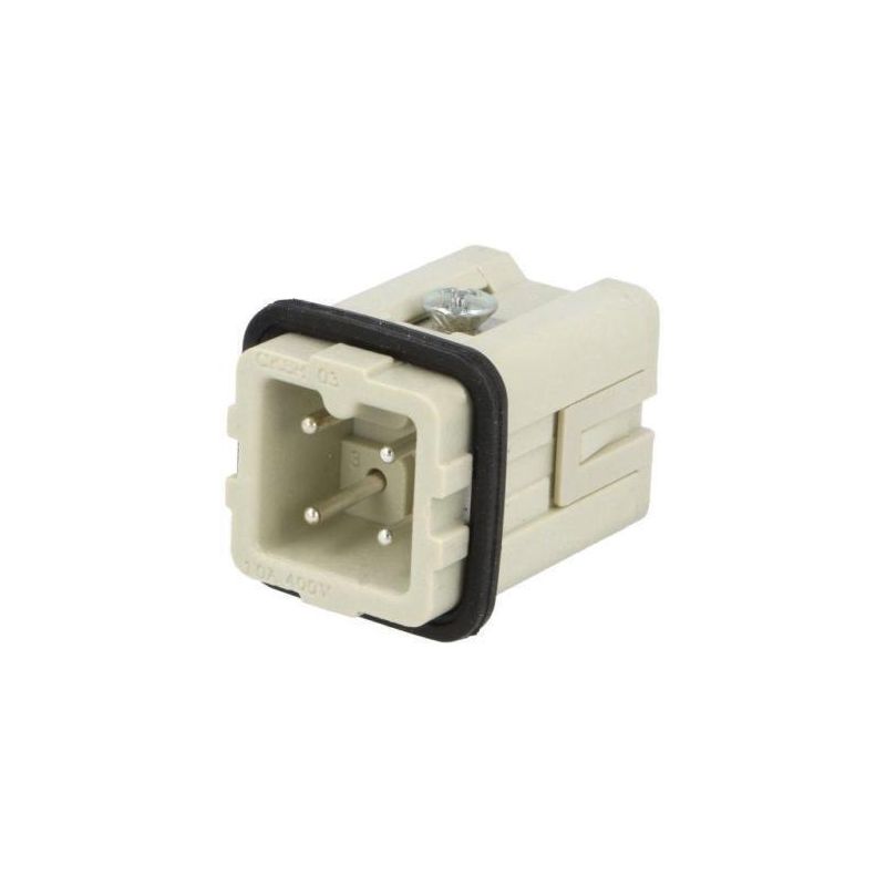 CKSM03 Connector square male CKS PIN4 3+PE size 21.21 10A 400V ILME